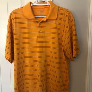 PGA Tour Golf Men's Polo Shirt Short Sleeve Yellow Size L